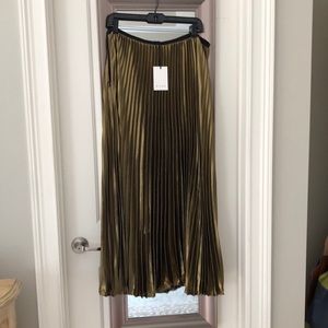 NEVER WORN Hichi Pleated Bronze Maxi Skirt